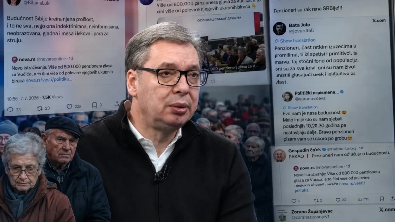 Napadi blokadera na penzionere su odraz bahatosti i arogancije: Vučićeve jasne poruke u Dnevniku RTS Napadi blokadera na penzionere su odraz bahatosti i arogancije: Vučićeve jasne poruke u Dnevniku RTS