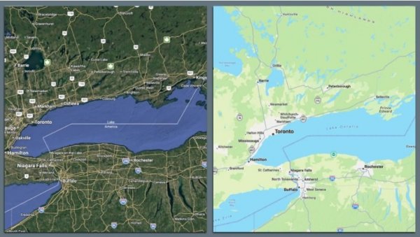 Samo za korisnike u SAD: „Gugl mape“ promenila naziv jezera Ontario u „Amerika“ Samo za korisnike u SAD: „Gugl mape“ promenila naziv jezera Ontario u „Amerika“