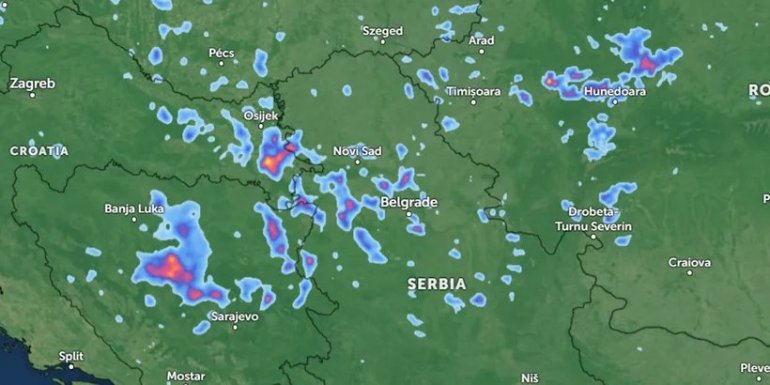 NOVI ALARM ZA BEOGRAD: Od 14h pljuskovi, grmljavina i jak vetar  NE IZLAZITE BEZ KIŠOBRANA