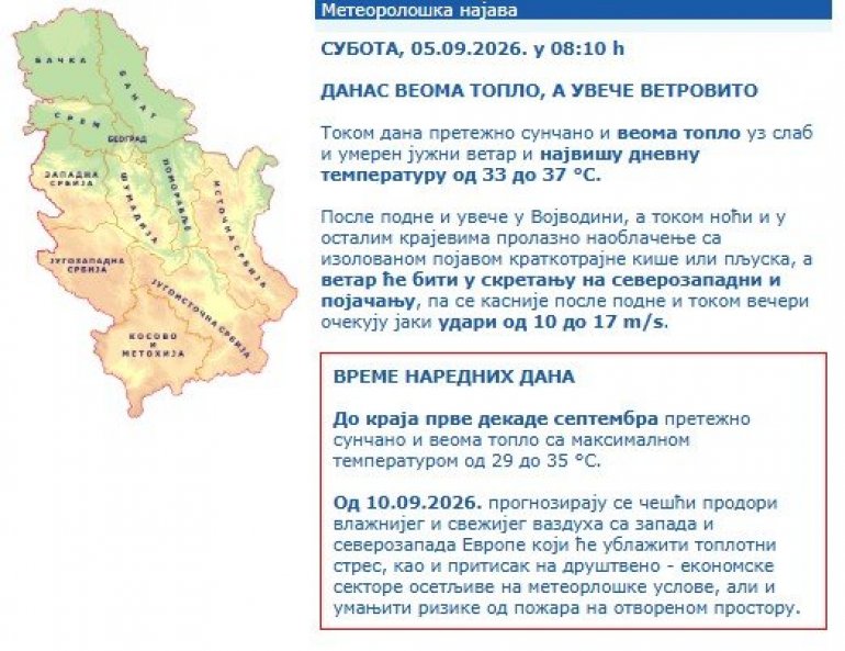 PRE PODNE SUNČANO, A ONDA NAGLI PREOKRET Hitno se oglasio RHMZ: U ovim delovima zemlje stižu i pljuskovi (FOTO)