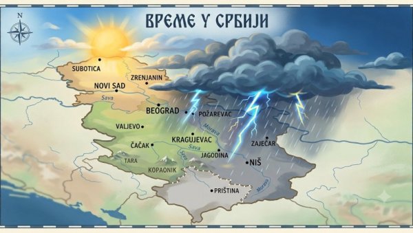 PRETEŽNO SUNČANO I TOPLO, TEMPERATURA DO 32 STEPENA: U popodnevnim časovima mogući i pljuskovi PRETEŽNO SUNČANO I TOPLO, TEMPERATURA DO 32 STEPENA: U popodnevnim časovima mogući i pljuskovi